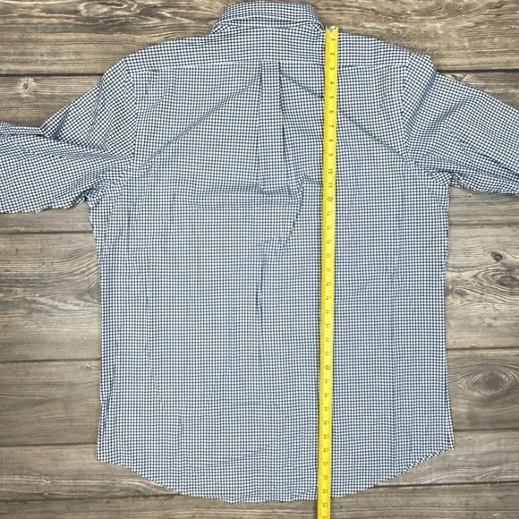 Polo Ralph Lauren Classic Fit Stretch Poplin Shirt Navy Gingham Check Sz XL NEW